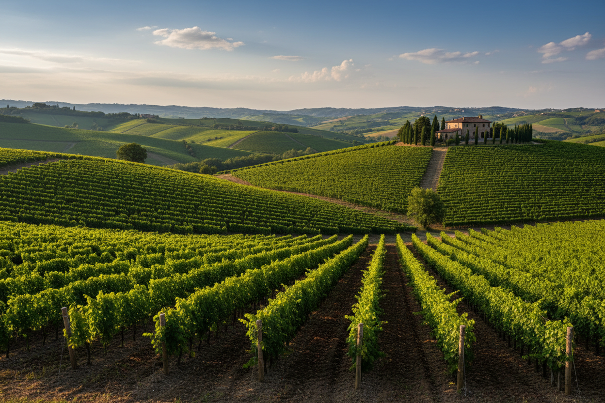Colline del Collio con vigneti verdi - vini Friuli Venezia Giulia