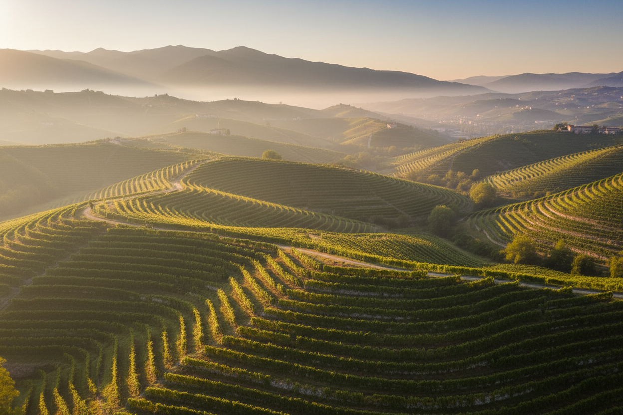 Colline di Valdobbiadene con vigneti terrazzati - vini Veneto