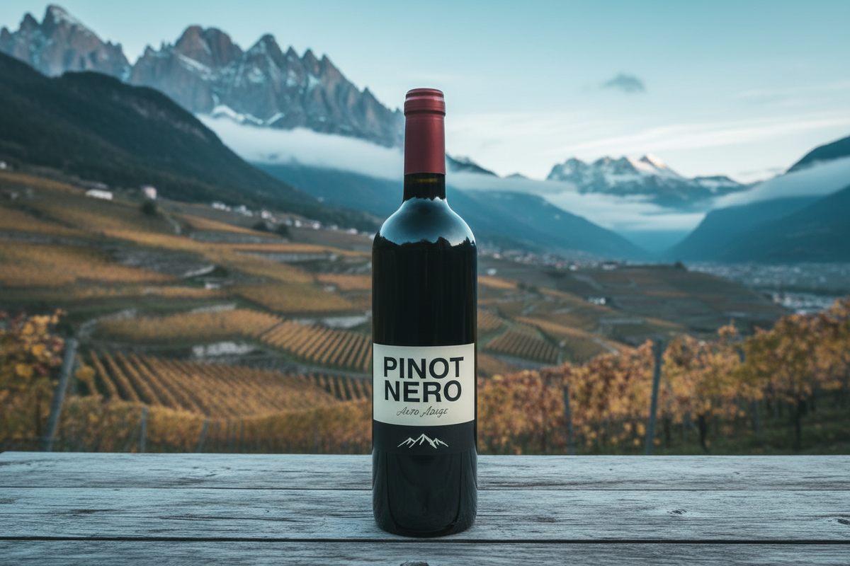 Pinot Nero Alto Adige bottiglia con etichetta